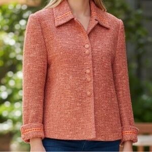 Vintage St John’s orange / coral / peach knot jacket